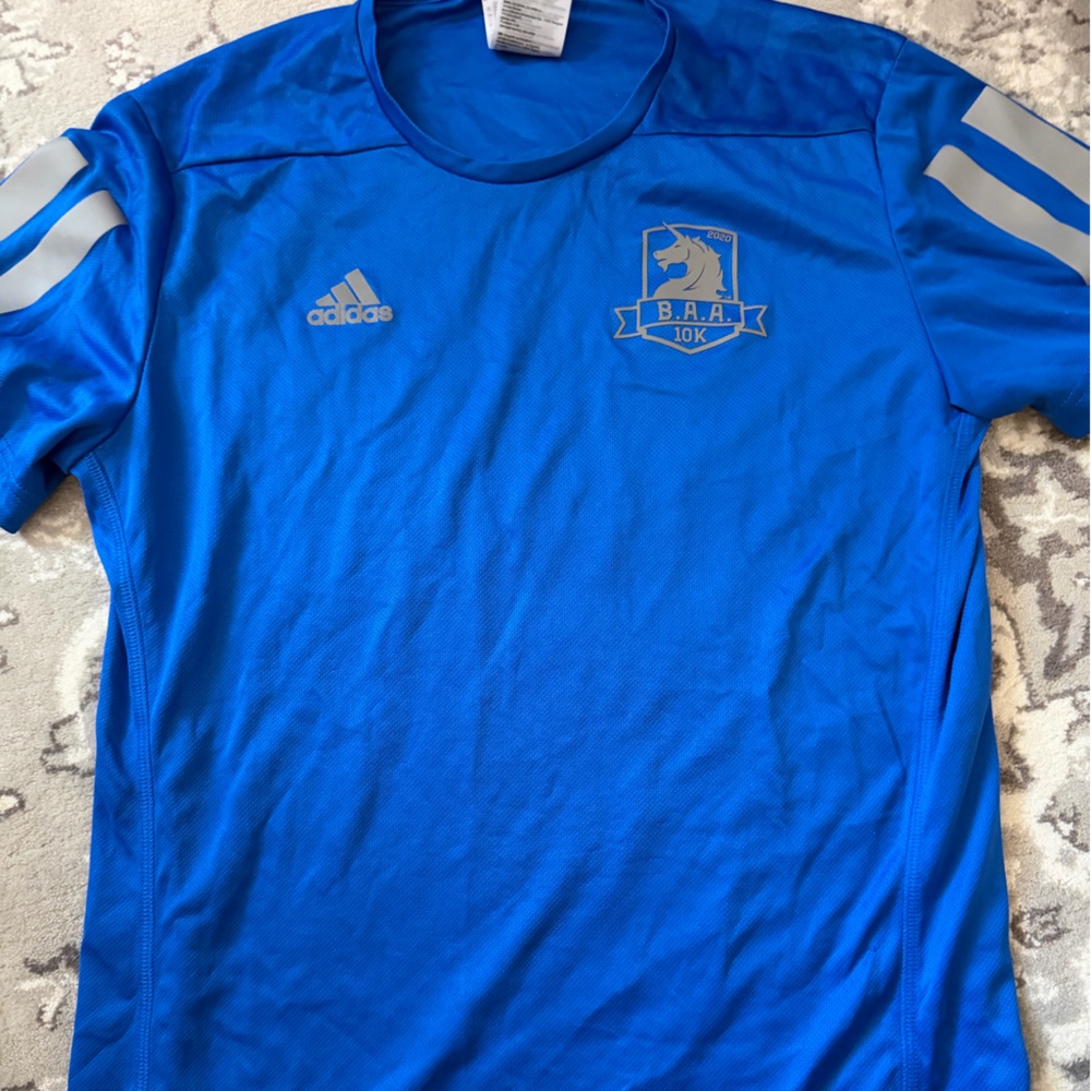adidas Blue Performance Shirt with Logo Tag